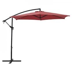 Parasol déporté diametre 3m - structure en aluminium avec toile polyester 180g- Rouge - Tohota AUCUNE - rouge 3666373785042_0