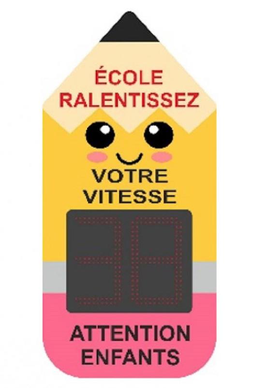 Radar pédagogique spécial école - Alimentation par éclairage public - Affichage rouge/vert - Batterie incluse garantie 1 an_0