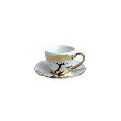 Tasses et sous-tasses à café dorées Savane - lot de 4 - doré 3701503002375_0