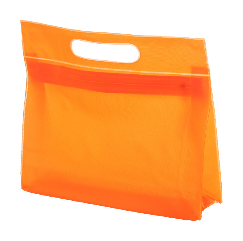 Trousse à maquillage zippée en PVC - couleur orange - poids 40 g_0