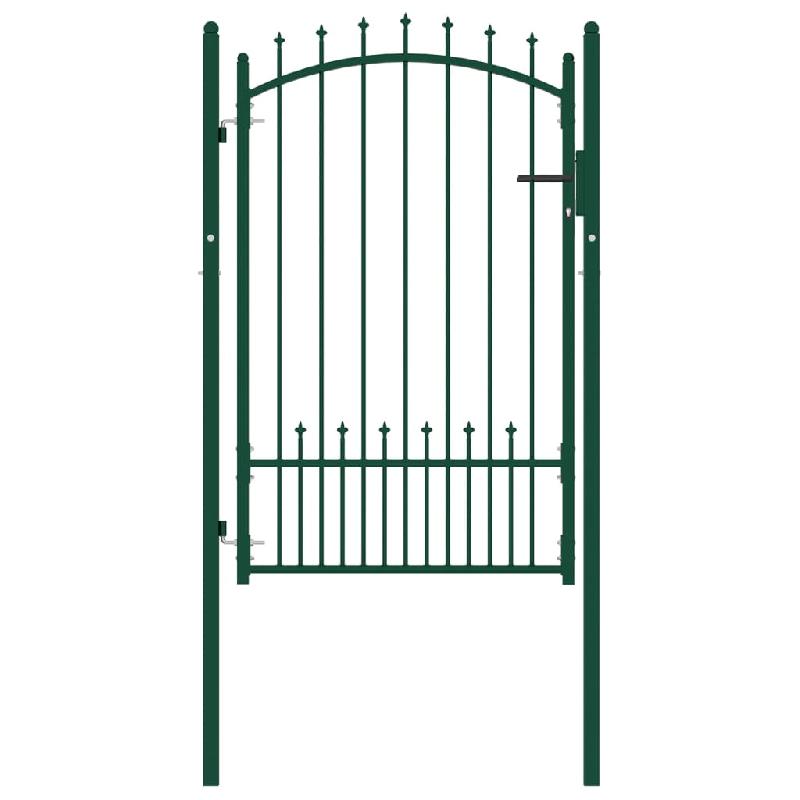 Vidaxl portail de clôture avec pointes acier 100x150 cm vert 146395_0