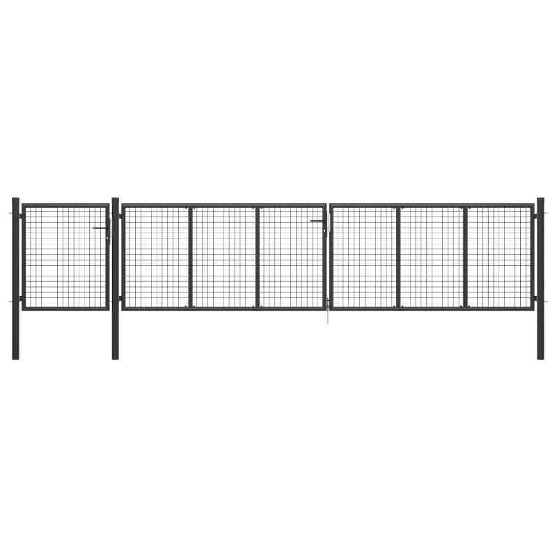 Vidaxl portail de jardin acier 500 x 100 cm anthracite 144335_0