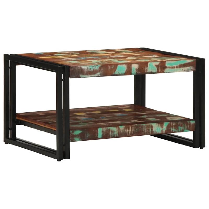 VidaXL Table basse multicolore 70x50x38 cm bois de récupération massif Modèle Orion Bureau - 4102720_0