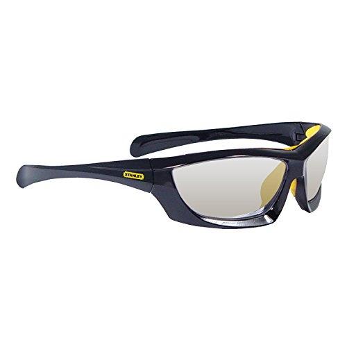 Lunettes de protection Stanley 180 - 9D - branches antidérapantes, lentille miroir, protection UV 99,9% et résistance aux rayures_0
