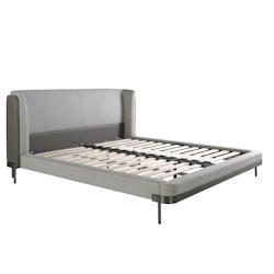 AC ANGEL CERDA Angel Cerdá Lit en tissu gris clair et similicuir gris foncé 7156C 218 x 229 x 105 - gris Bois massif 8435631028826_0