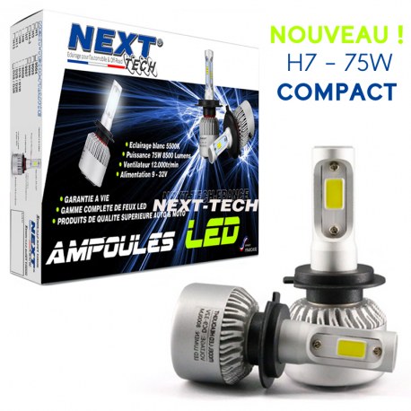 Ampoules h7 led mini ventilées 75w blanc - next-tech®  ampl-h7-724 /2_0