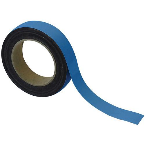 BANDE MAGNÉTIQUE EFFAÇABLE 30 MM X 10 M BLEU - MANUTAN