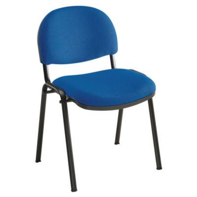 Chaise réunion et visiteur - Bien Assis 2 - Tissu Bleu- Pieds Noir - lot de 4_0