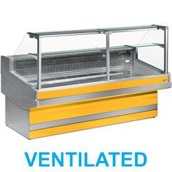 Comptoir vitrine réfrigéré - vitre droite 90° - ventilé sans réserve - modèle Elegance PLUS - 4000x1040xh1300 mm_0