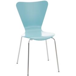 Décoshop26 - Chaise de cuisine salle à manger x1 empilable dossier triangle en bois clair et métal chromé 10_0003329 - 3000251526103_0