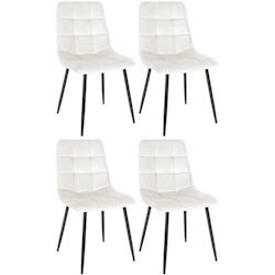 Décoshop26 - Lot de 4 chaises de salle à manger style moderne et confortable en tissu velours crème et métal noir 10_0001783 - noir 3000250669030_0
