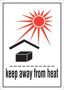 Étiquette IATA Keep Away From Heat - 7,4x10,5 cm - Paquet de 100 étiquettes - Papier couché brillant - Réf. 46494_0