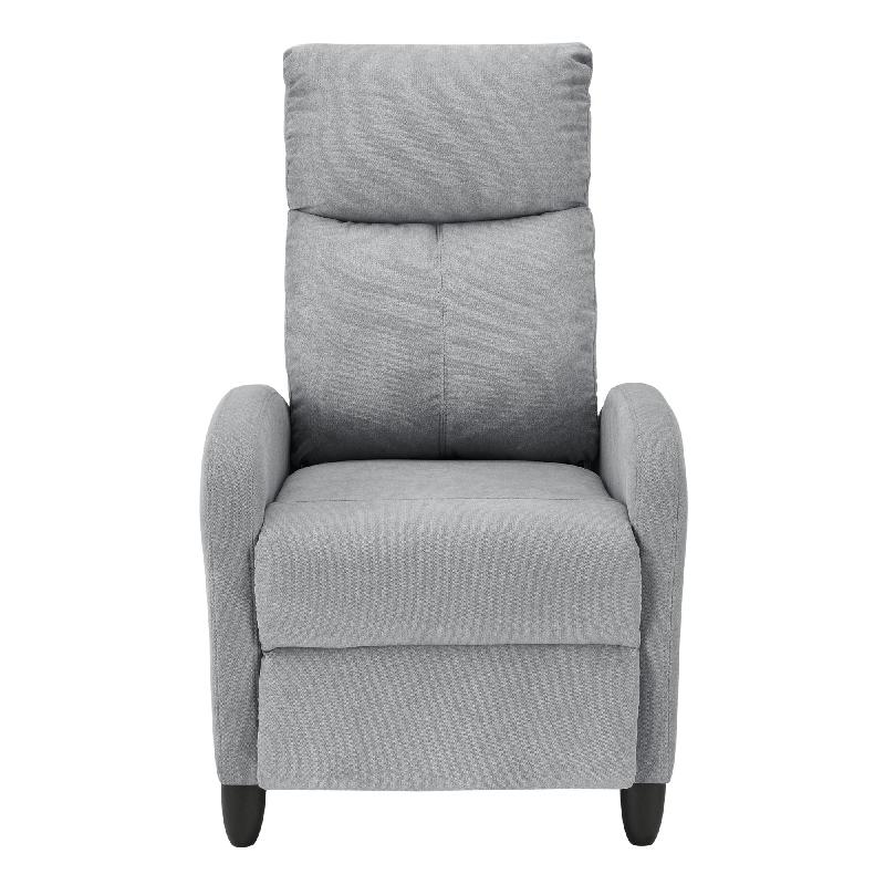 Fauteuil relaxant avec dossier inclinable et repose-pieds - housse textile gris clair - modèle 03_0005213_0