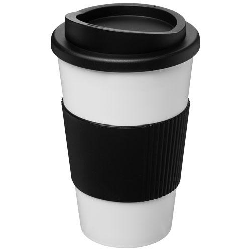 Gobelet isolant Americano® 350 ml - bandeau antidérapant en silicone - double paroi - couvercle à visser_0