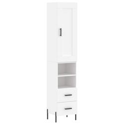 HELLOSHOP26 - Buffet haut en bois d'ingénierie avec pieds en métal - 34,5 x 34 x 180 cm - Cuisine, salle de séjour, salon_0