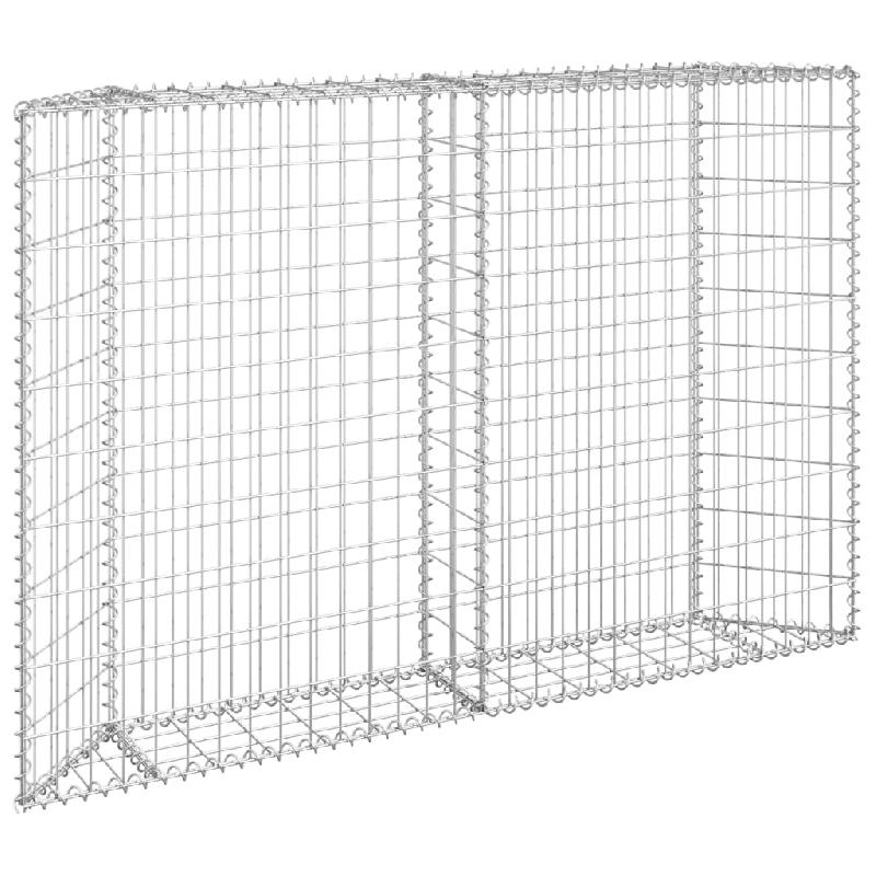 Jardinière lit surélevé à gabion - acier galvanisé - 150x20x100 cm - pour plantes et fleurs_0