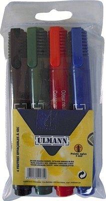 POCHE DE 4 FEUTRES COLORIS ASSORTIS POUR TABLEAU ÉMAILLÉ BLANC - MANUTAN COLLECTIVITÉS