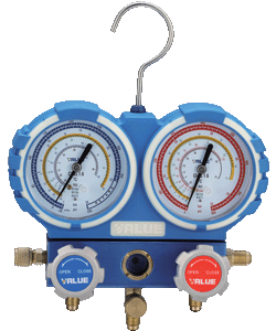 Manomètre 2 voies sous blister - R22, R134a, R407C & R410A sans flexible_0