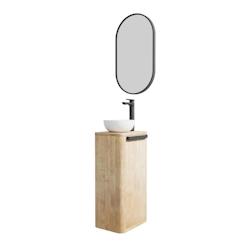 MOB-IN Ensemble meuble lave-mains TOM + vasque + robinet + miroir - 3701606504967_0