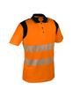 Polo haute visibilité orange et bleu - 55% coton / 45% polyester - 170 g/m² avec bandes rétro-réfléchissantes_0