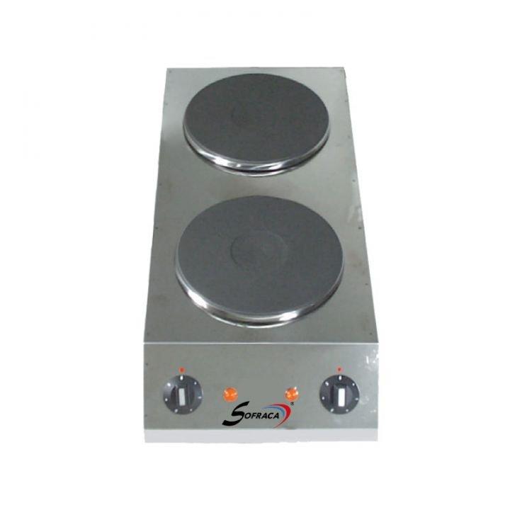 Réchaud électrique 2 plaques en profondeur Ø 220 mm - 4000W, MONO 220V_0