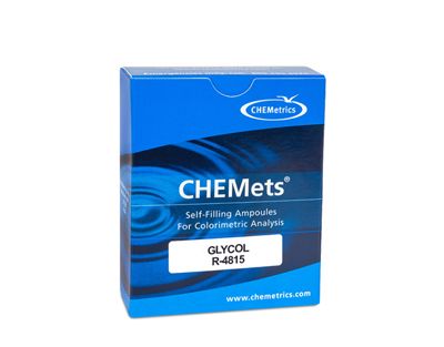 Recharge pour Kit d’analyse visuelle du Glycol 1-15 / 10-300 ppm, type : CHEMets 30 ampoules, marque Chemetrics - Ref.: NCF002_0