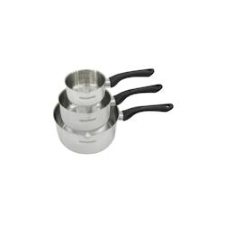 Set 3 casseroles 12 16 et 20 cm en inox Fackelmann Geneva - gris 3176239944334_0