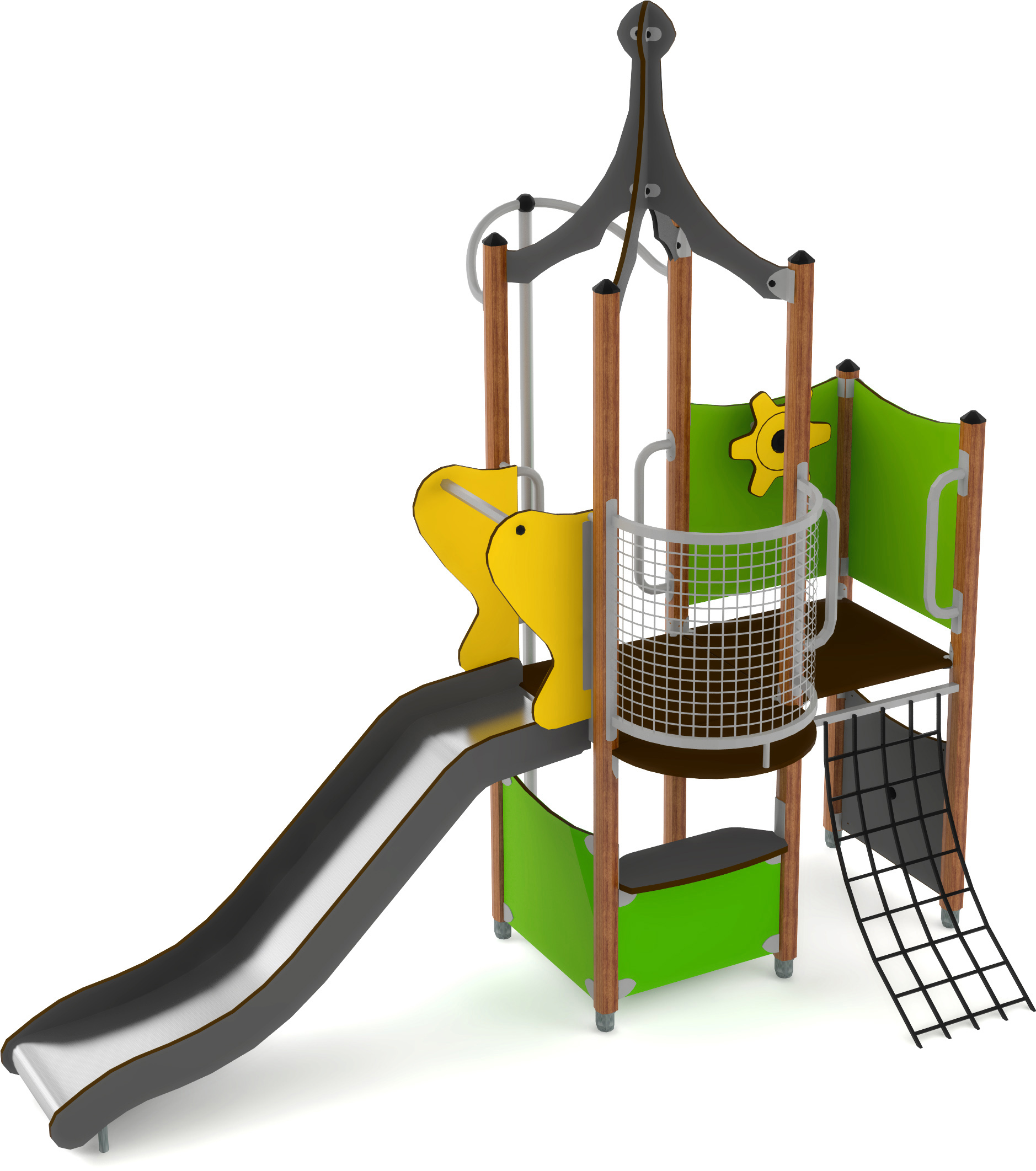 Structure multi-jeux Unimini Rya Hags - Pour enfants de 3 à 5 ans - Dimensions 3150x1750x3120 mm_0