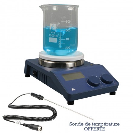 Agitateur magnétique chauffant - électrique - capacité 20 L - plaque Ø 135 mm en céramique - moteur sans charbon_0