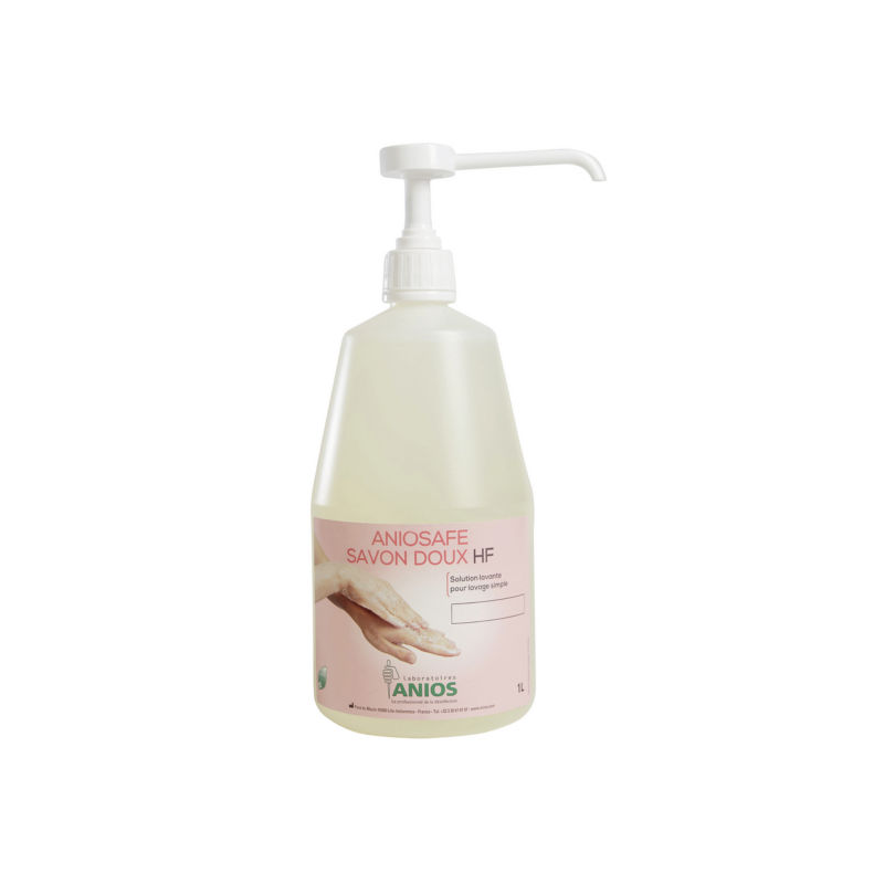 Aniosafe savon doux HF - 1L avec pompe - Anios - formule ultra-douce enrichie en glycérine_0