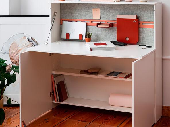 Bureau droit professionnel en bois avec plateau escamotable Maro StartUS-S - H120xP27_0