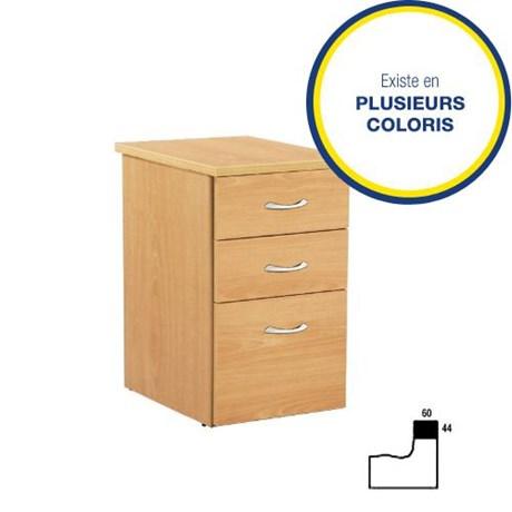 CAISSON HAUTEUR BUREAU 3 TIROIRS IDRA P.60 CM (COLORIS AU CHOIX)