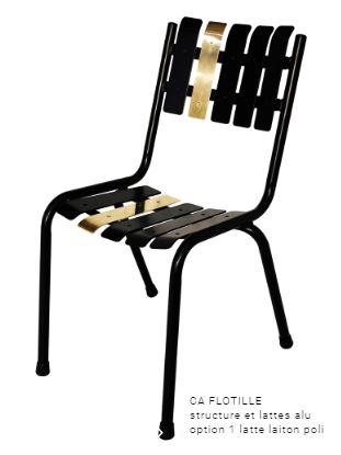 Chaise d'extérieur empilable - modèle Flotille - dimensions 83x46x54 cm_0