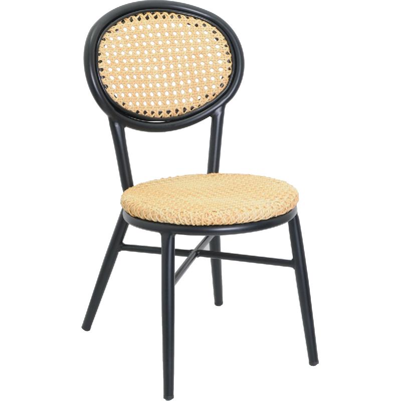 Chaise de restaurant LORGUES - aluminium tressage nylon - design terrasse_0