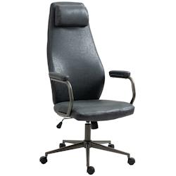 CLP Fauteuil de bureau Pocatello en similicuir ajustable et pivotant Noir antique - noir polyester 318564_0