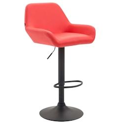 CLP Tabouret de bar Braga similicuir avec pied en métal Rouge/Noir - rouge polyester 102017005_0