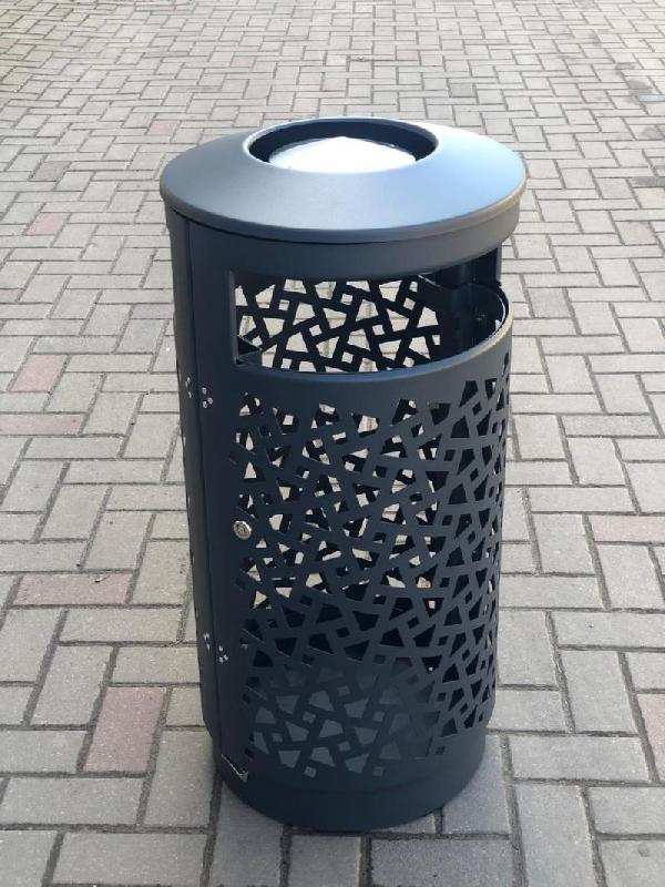 Corbeille urbaine Vigipirate - acier galvanisé, haute résistance, 80L_0