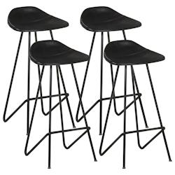Décoshop26 - Lot de 4 tabourets de bar chaises hautes en cuir véritable noir et fer DEC029921 - noir 3000257630019_0