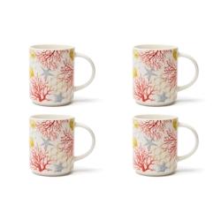 Excelsa lot de 4 mug Coral porcelaine 30 cl multicolore - multicolore porcelaine 68034_0