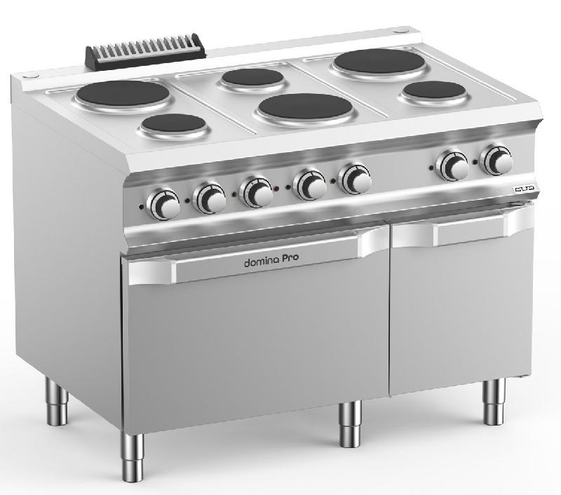 Fourneau professionnel électrique 6 plaques - 3x1,5 kW et 3x2,6 kW - sur four électrique Domina Pro 700 - PR711FE_0