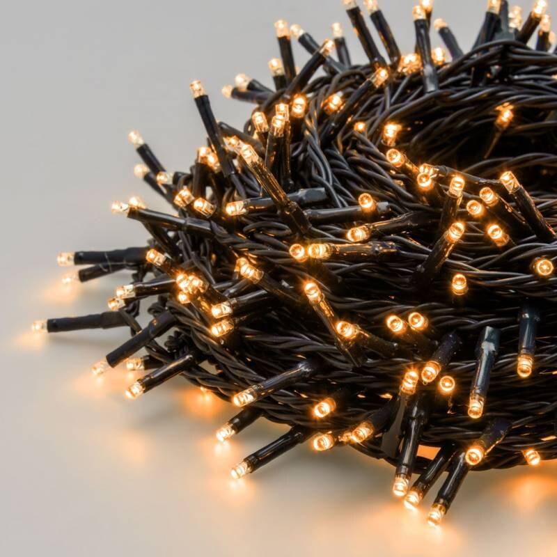 Guirlande lumineuse ambrée 25M 360 miniLED 8 animations câble vert 30V Lotti - 8024199040199_0