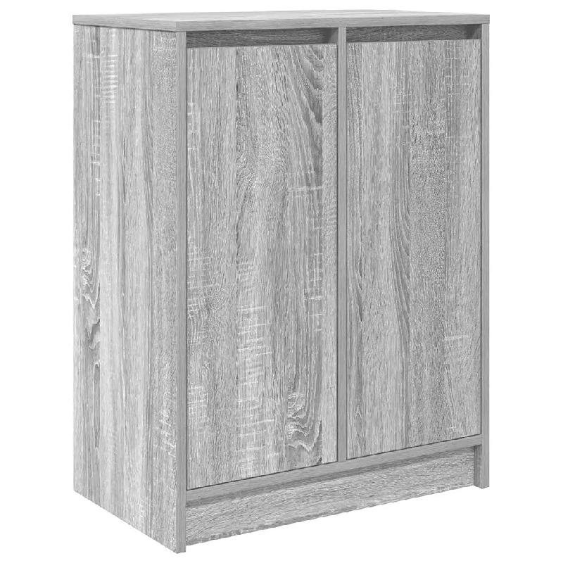 Helloshop26 - Armoire à chaussures moderne avec 2 portes et 8 étagères 57 x 34 x 76 cm en bois d'ingénierie gris 02_0051774 - gris Bois massif 300_0
