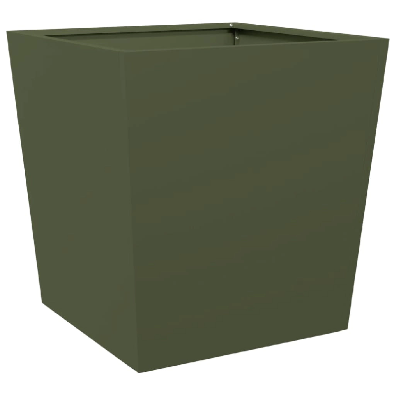 Helloshop26 - Jardinière bac lit surélevé plantes fleurs terrasse jardin olive 50 x 50 x 50 cm acier vert 02_0038702 - 3000217931521_0
