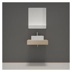 MOB-IN Meuble de Salle de Bain WILL - Plan épais 60 cm + Equerres + Vasque + Miroir - marron 3760232698051_0