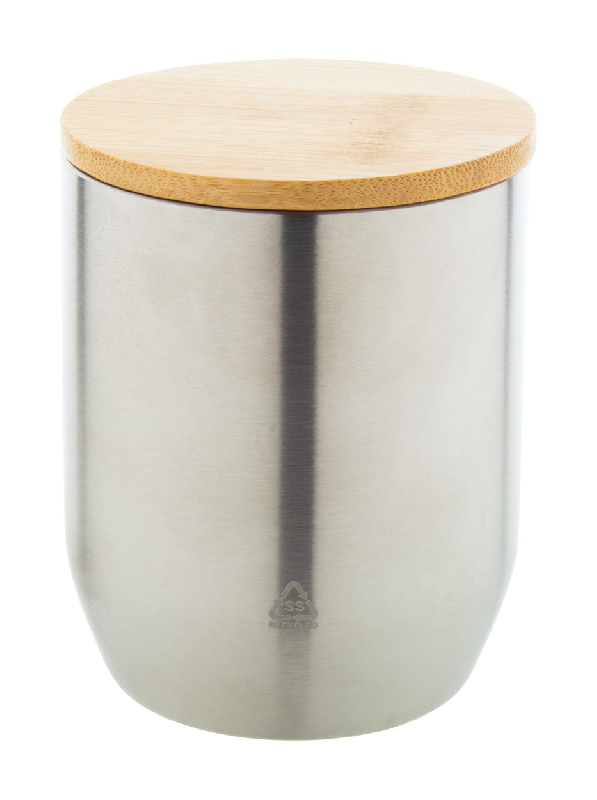 Mug thermos - double paroi en acier inoxydable recyclé - couvercle en bambou - 300 ml_0