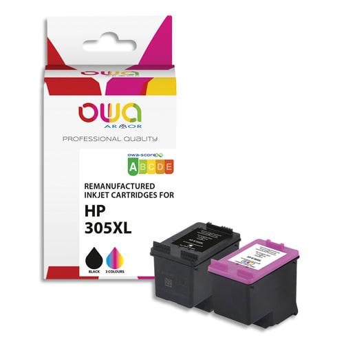 Owa pack de 2 cartouches compatibles jet d'encre hp 305xl bkcl k10603ow_0