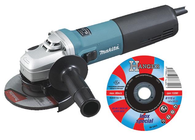 Pack meuleuse 9565CR 1400 W 125 mm + 50 disques AS 46 T Inox - Makita - Promopack2 - 742498_0