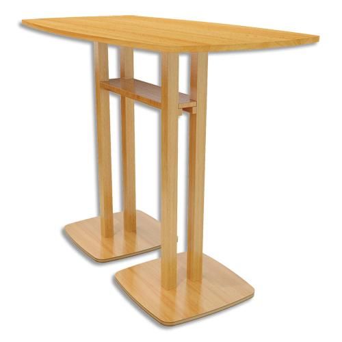 Paperflow table de réunion debout woody en mdf replaqué hêtre - dimensions : l150 x h110 x p75 cm_0