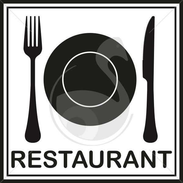 Pictogramme Restaurant Avec Assiette Et Couverts