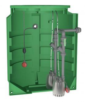 Poste de relevage Calidouble1000 2GXRM 10-9 V2E - 645 litres - 10 m³/h - Ø passage 10 mm - 304318_0